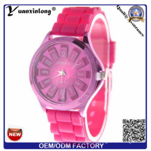 Yxl-896 Nuevo llega Super Cool Fashion reloj de cuarzo Rose Flower Print Relojes de silicona Women Watch Girls jalea Floral Deportes Relojes de pulsera